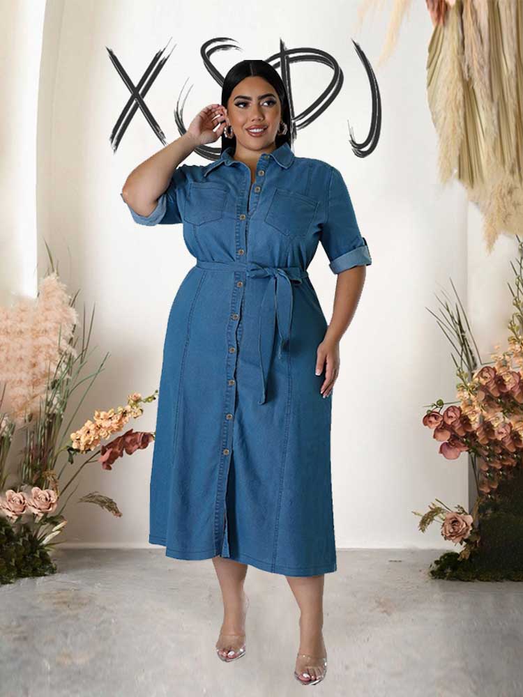 Winter Clothing Wholesale - Vestido de mezclilla elegante para mujer,