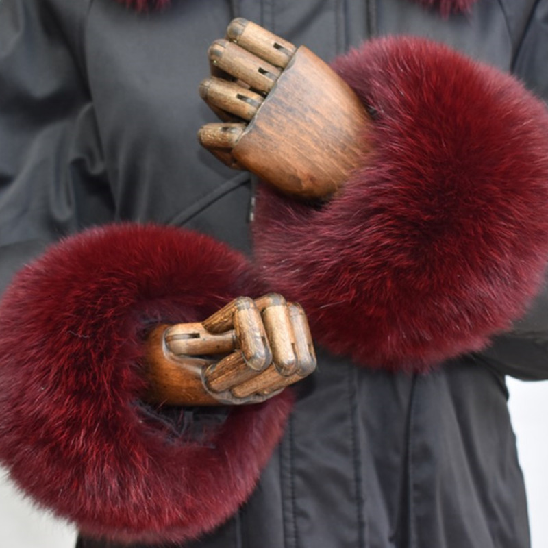 Puños de piel de zorro para mu - Winter Clothing For Sale reseña y precio