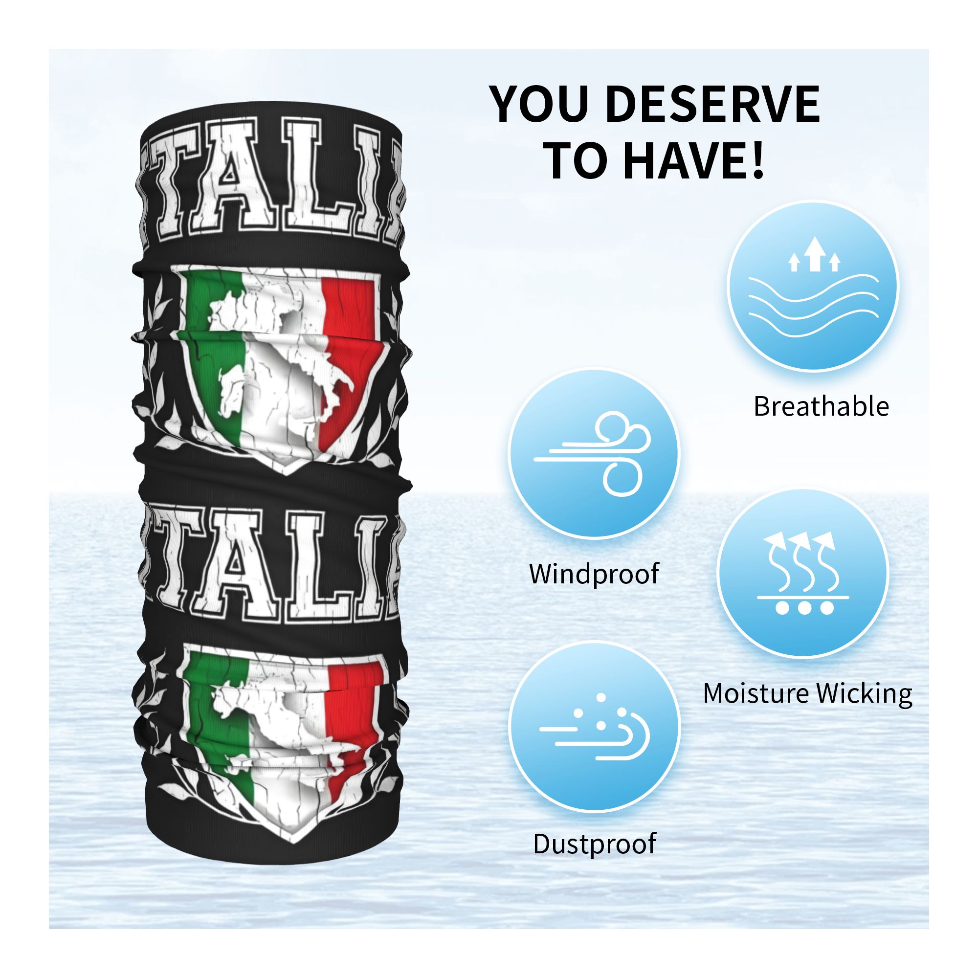 Bandana con bandera de Italia  - Winter Clothing For Sale reseña y precio